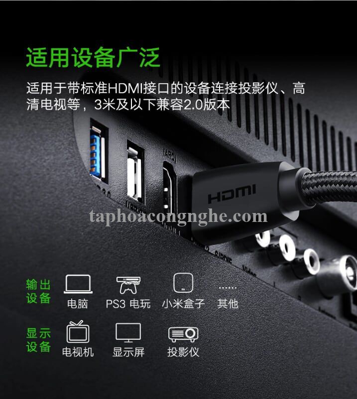Ugreen 50464 3M màu Đen Cáp tín hiệu HDMI chuẩn 2.0 hỗ trợ phân giải 4K HD118 30050464
